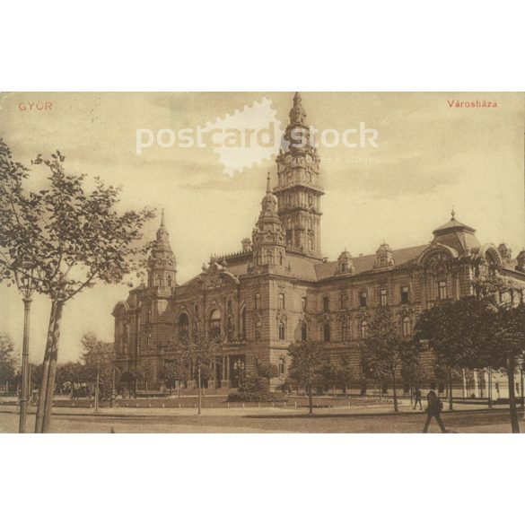1911 - Győr. Városháza. Fotólap, képeslap. (2791026)