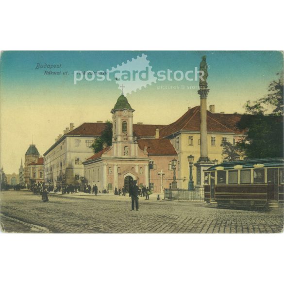 1910 - Budapest. Rákóczi út. Színezett fotólap, képeslap. (2791028)