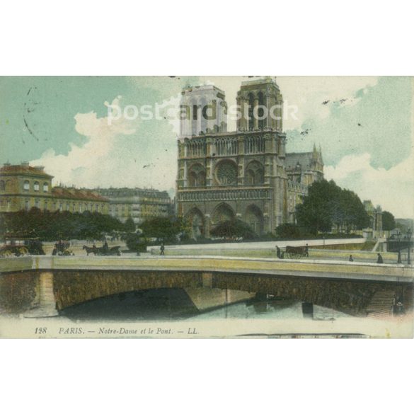 1911 - Párizs. Notre Dame. Színezett fotólap, képeslap. (2791037)
