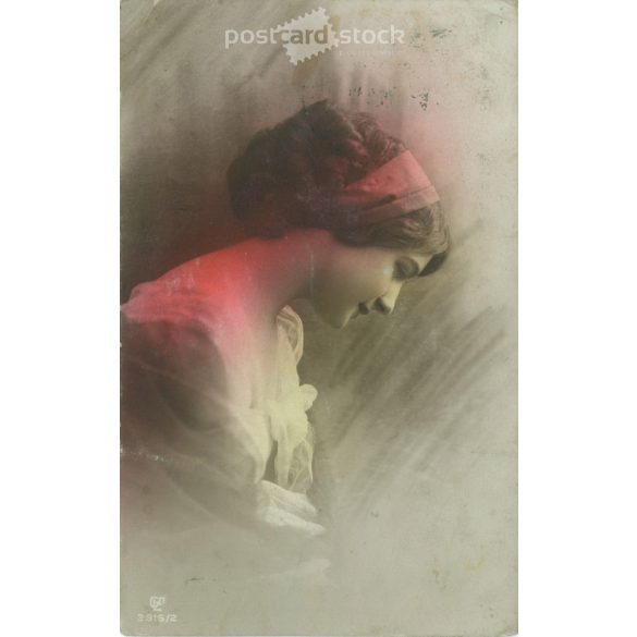 1912 - Romantikus képeslap. Színezett fotólap. (2791047)