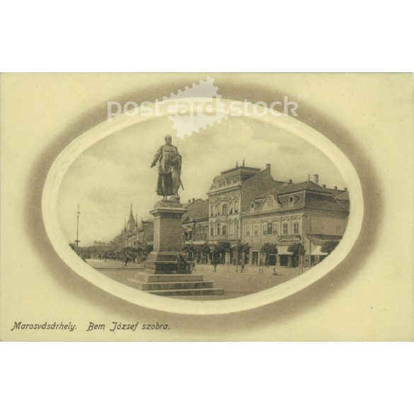 1912 - Marosvásárhely. Bem József szobra. Dombornyomott kerettel. Fotólap, képeslap. (2791053)