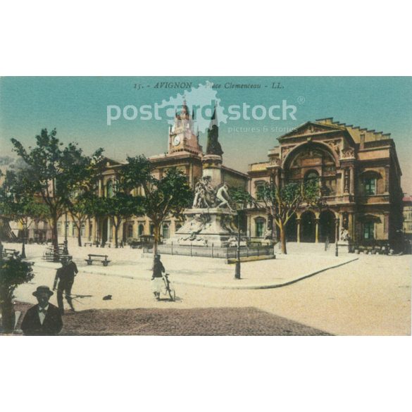 Avignon. Clemenceau palota. Színezett fotólap, képeslap. (2791061)