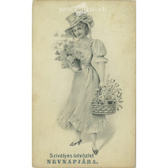 1910 - Névnapi üdvözlet. Üdvözlőlap. (2791108)