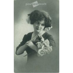1913 - Romantikus képeslap. Fotólap. (2791110)
