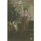 1925 - Román, karácsonyi üdvözlőlap. Színezett fotólap. (2791146