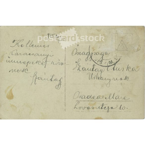 1925 - Román, karácsonyi üdvözlőlap. Színezett fotólap. (2791146
