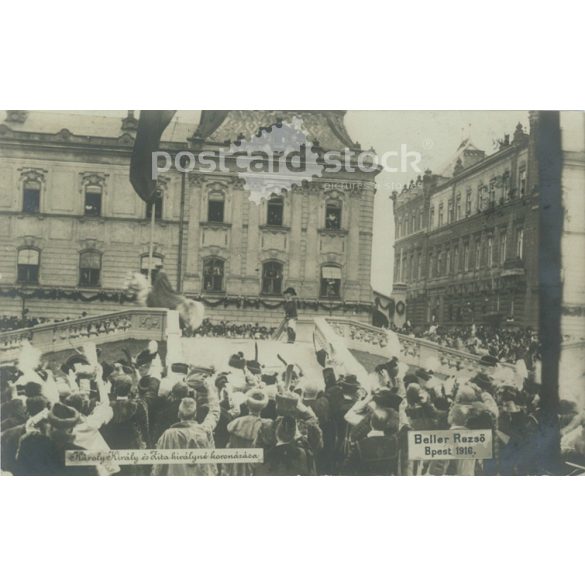 1917 - IV. Károly király és Zita királyné koronázása. Fotólap, képeslap. (2791153)