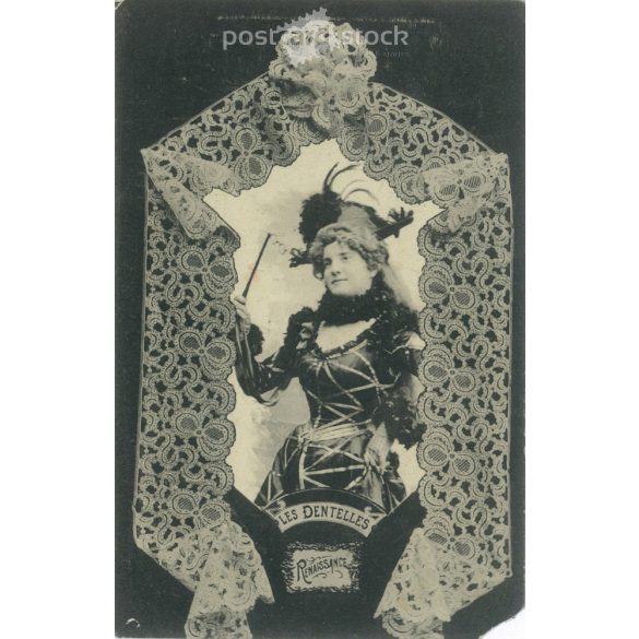 1904 - Phototypie A. Bergeret et Cie - Nancy. Úrhölgy estélyiben. Fotólap, képeslap. (2791157)