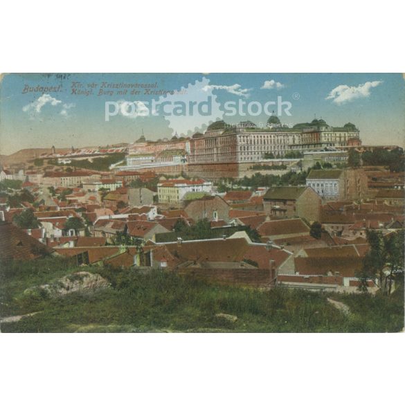 1915 - Budapest. Királyi vár Krisztinavárossal. Színezett fotólap, képeslap. (2791162)