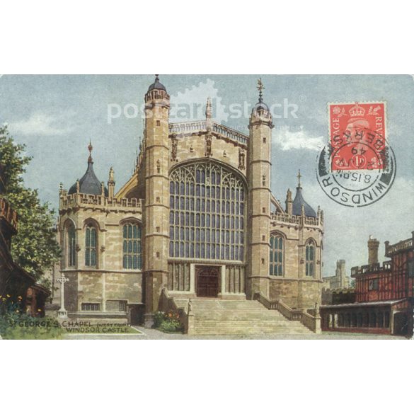 1949 - Windsori vár. Szent György kápolna. Színezett fotólap, képeslap. (2791166)