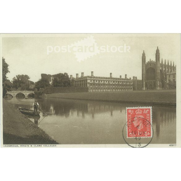1949 - Cambridge. King & Clare Főiskolák. Fotólap, képeslap. (2791180)