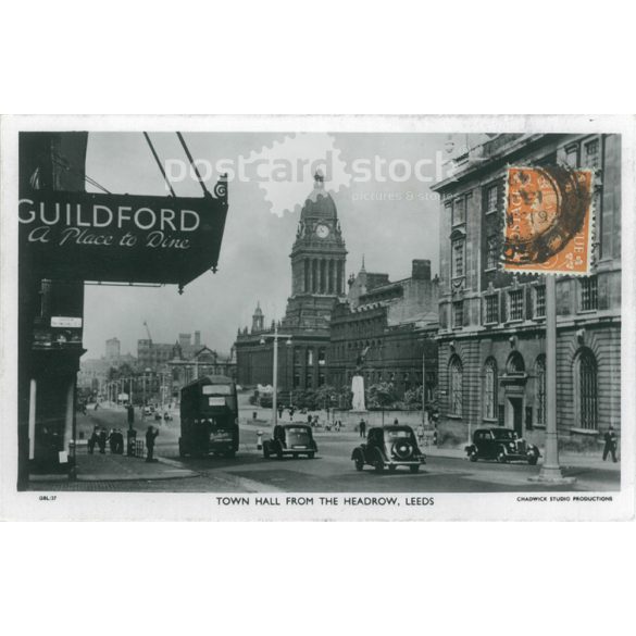 1949 - Leeds. Városháza. Fotólap, képeslap. (2791181)