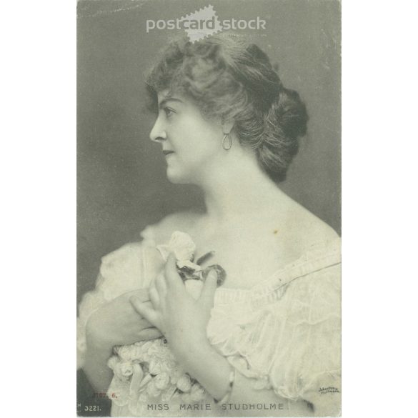 1904 - Miss Marie Studholme színésznő. Fotólap, képeslap. (2791183)