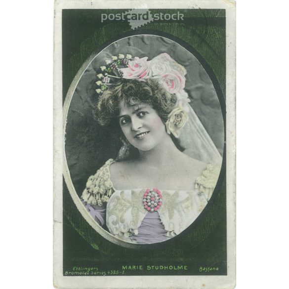 1905 - Miss Marie Studholme színésznő. Színezett fotólap, képeslap. (2791193)