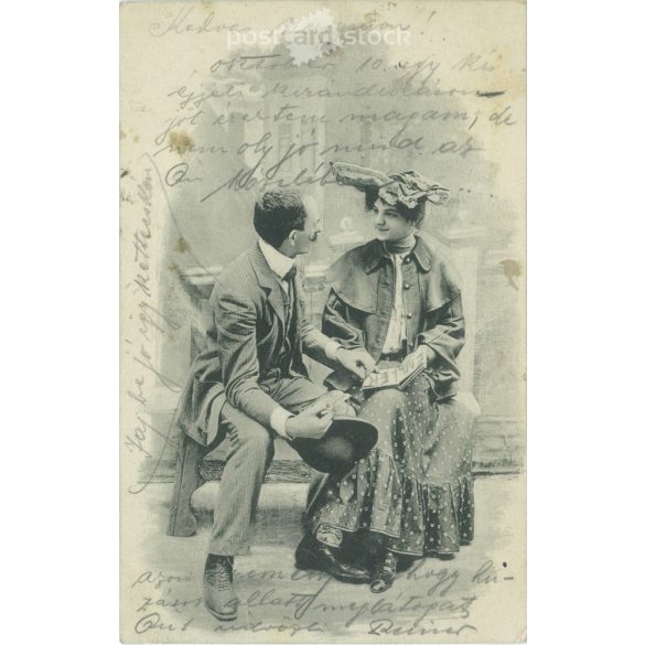 1905 - Romantikus képeslap, fotólap.  (2791199)