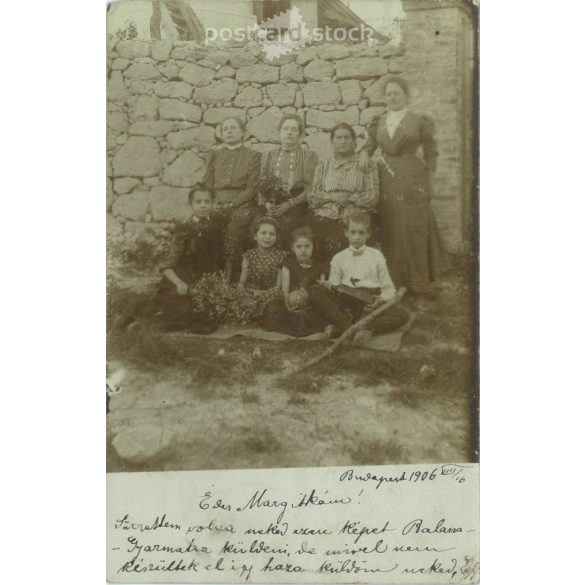 1906 – Családi csoportkép. Fotólap, képeslap. (2791227)