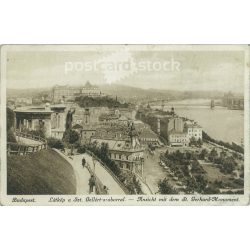   1928 – Budapest. Látkép a Szt. Gellért-szoborral. Fotólap, képeslap. (2791232)