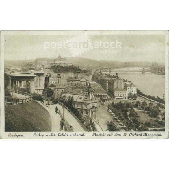 1928 – Budapest. Látkép a Szt. Gellért-szoborral. Fotólap, képeslap. (2791232)