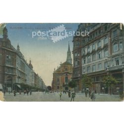   1918 - Budapest. Kossuth Lajos utca. Színezett fotólap, képeslap. (2791242)