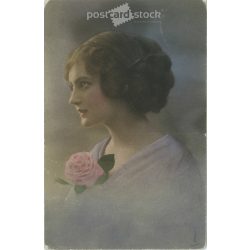 1913 - Romantikus képeslap. Színezett fotólap. (2791299)