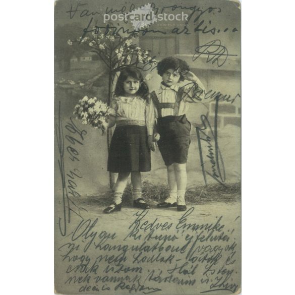 1914 - Romantikus képeslap, fotólap. (2791300)