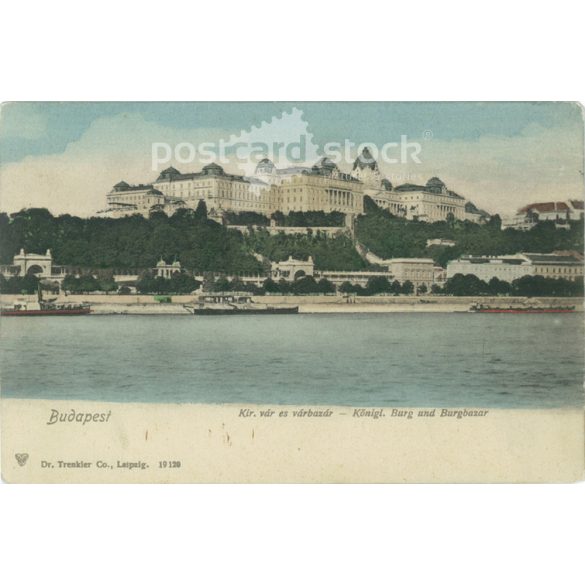 1904? - Budapest. Királyi vár és várbazár. Színezett fotólap, képeslap. (2791313)