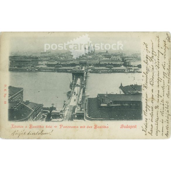 1893 - Budapest. Kilátás a Bazilika felé. Fotólap, képeslap. (2791319)
