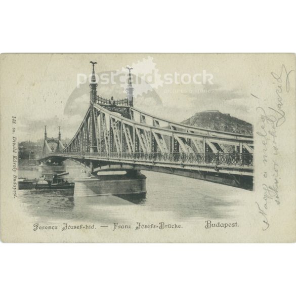 1901? - Budapest. Ferencz József-híd. Ma Szabadság híd. Fotólap, képeslap. (2791320)