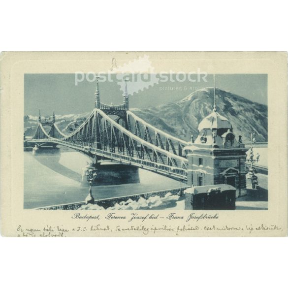1912 - Budapest. Ferencz József híd. Fotólap, képeslap. (2791321)