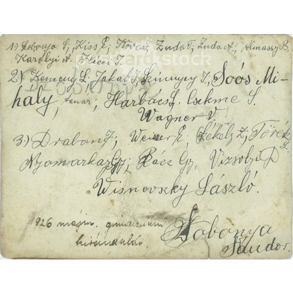 1926 - Gimnáziumi kirándulás. Csoportkép. Fotólap, képeslap. (2791335)