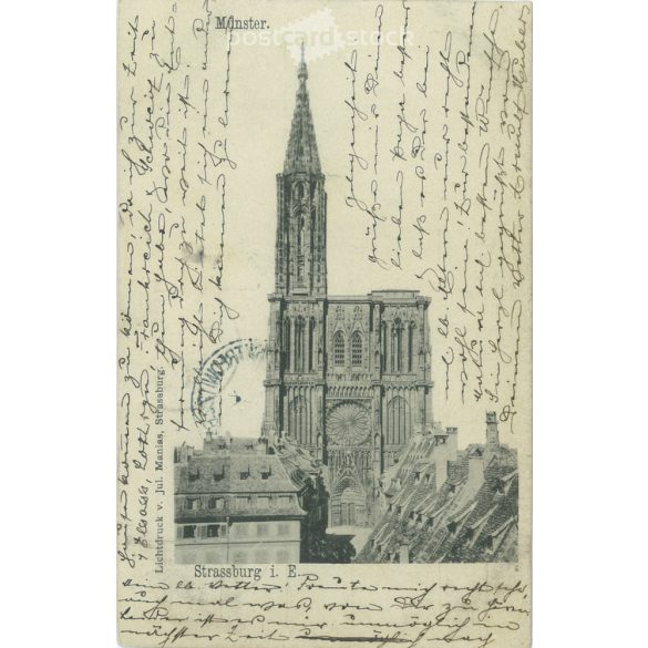 1901 - „Strasbourgi Minster”.  A strasbourgi Szűzanya-székesegyház. Fotólap, képeslap. (2791346)
