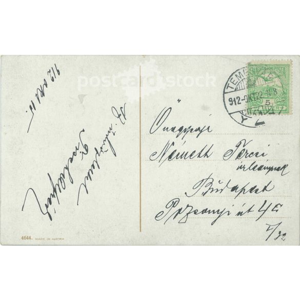 1912 - Névnapi üdvözlet. Színezett fotólap. (2791376)