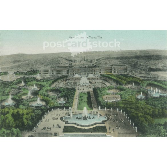 1906 – Versailles-i panoráma. Színezett fotólap, képeslap. (2791383)