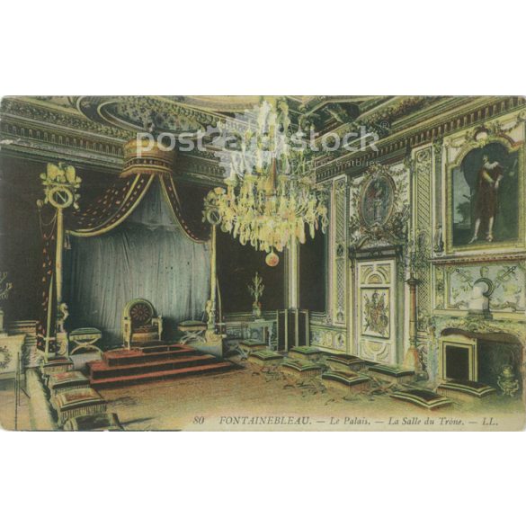 1908 - Fontaneblau a palota. Színezett fotólap, képeslap. (2791393)