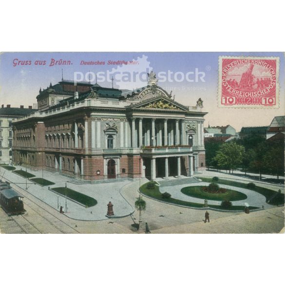 1918 - Üdvözlet Brno-ból. Színezett fotólap, képeslap. (2791401)