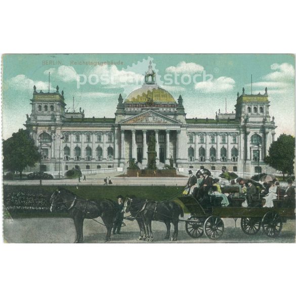 1911 - Berlin. A Reichstag épülete. Színezett fotólap, képeslap. (2791393