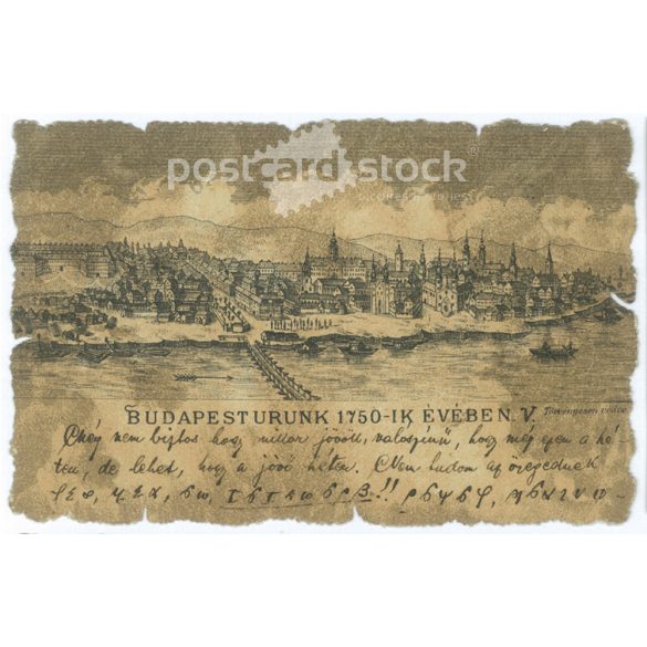 1900 - Budapest urunk 1750-ik évében. Különleges stancolással. Képeslap. (2791410)