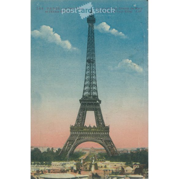 1913 - Eifel-torony. Párizs. Színezett fotólap, képeslap. (2791470)