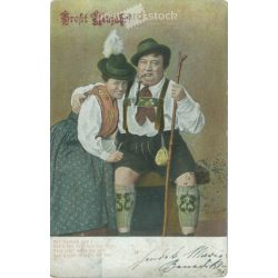   1904 - Vidám újévi üdvözlet. Színezett fotólap, üdvözlőlap. (2791481)