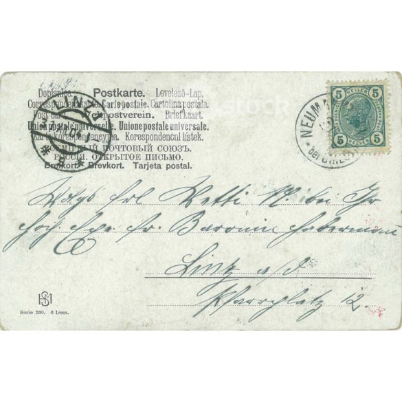 1904 - Vidám újévi üdvözlet. Színezett fotólap, üdvözlőlap. (2791481)
