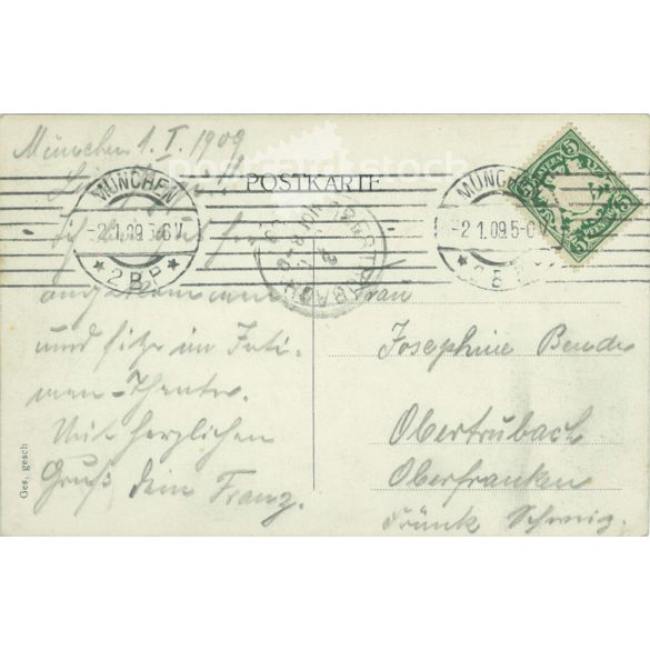 1909 - Üdvözlet Münchenből. Üdvözlőlap. (2791486)