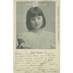   1901 - Geyer Stefi hegedűművésznő. A Zürichi Konzervatórium koncertszakának hegedűtanára. Fotólap, képeslap. (2791491)