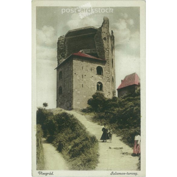 1930 - Visegrád. Salamon-torony. Színezett fotólap, képeslap. (2791494)