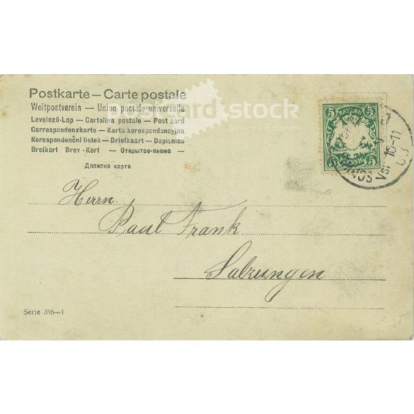 1903 - Boldog új évet! Színezett fotólap, üdvözlőlap. (2791551)