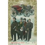 1906 - Boldog új évet! Színezett fotólap, üdvözlőlap. (2791556)
