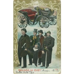   1906 - Boldog új évet! Színezett fotólap, üdvözlőlap. (2791556)