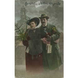   1917 - Boldog Karácsonyt! Színezett fotólap, üdvözlőlap. (2791562)
