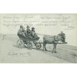   1905 - Komikus helyzetek, beállított jelenetek sorozat. Fotólap, képeslap. (2791578)