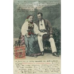   1904 - Erdélyi szászok. Színezett fotólap, képeslap. (2791587)