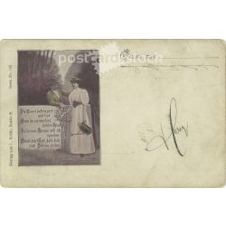  1899 - Romantikus képeslap. Fekete-fehér fotólap. (2791588)